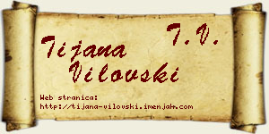 Tijana Vilovski vizit kartica
